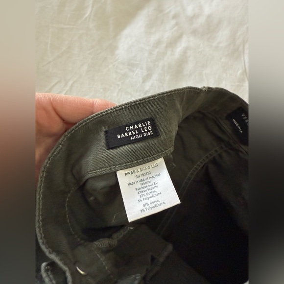 Veronica Beard | Women’s SZ 27 | Olive Charlie Barrel Leg High Rise Cargo Pants - Picture 3 of 8